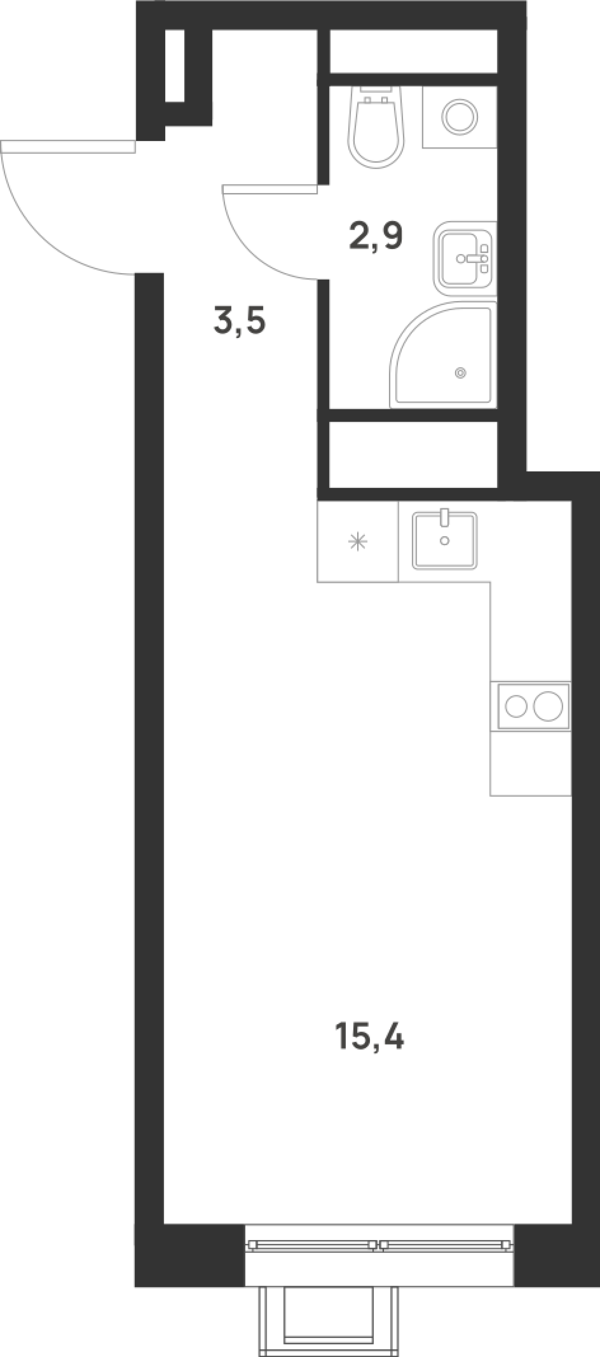 Студия 21 м2 в ЖК Foreville корпус null этаж 5