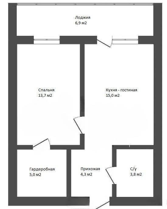 1-комнатная 41.8 м2 в ЖК undefined корпус null этаж 6