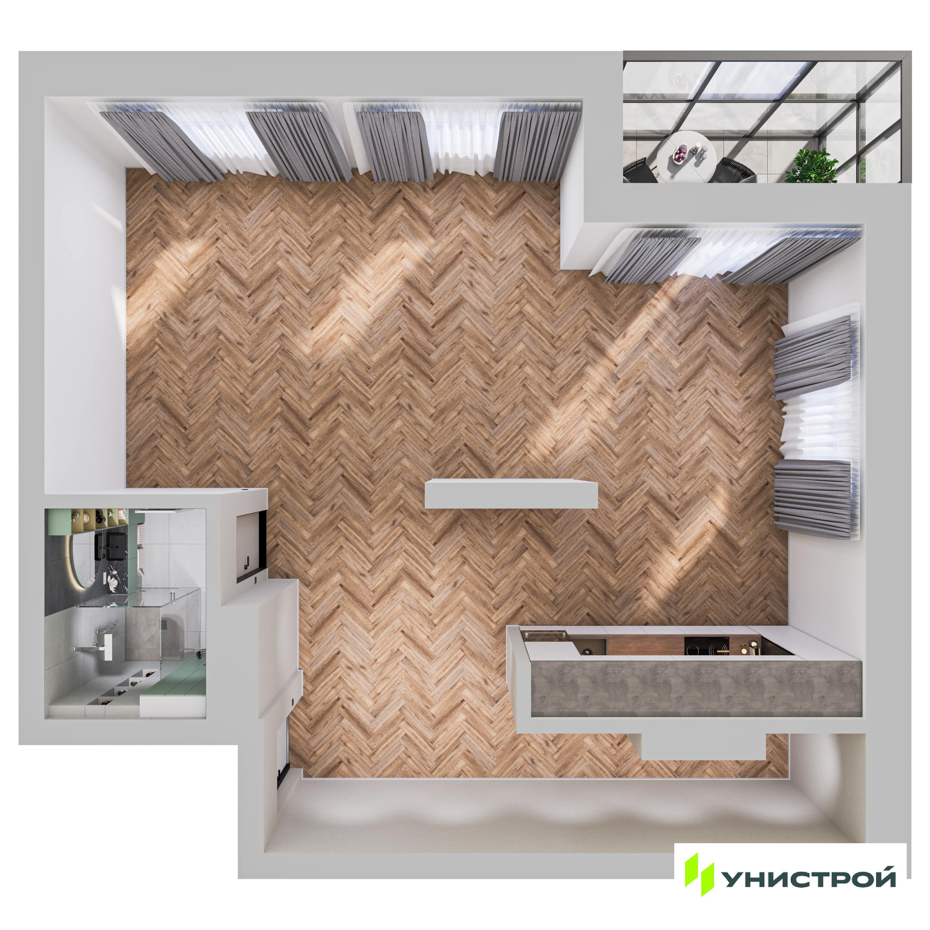 Студия 69 м2 в ЖК Уникум на Ленинском корпус null этаж 13