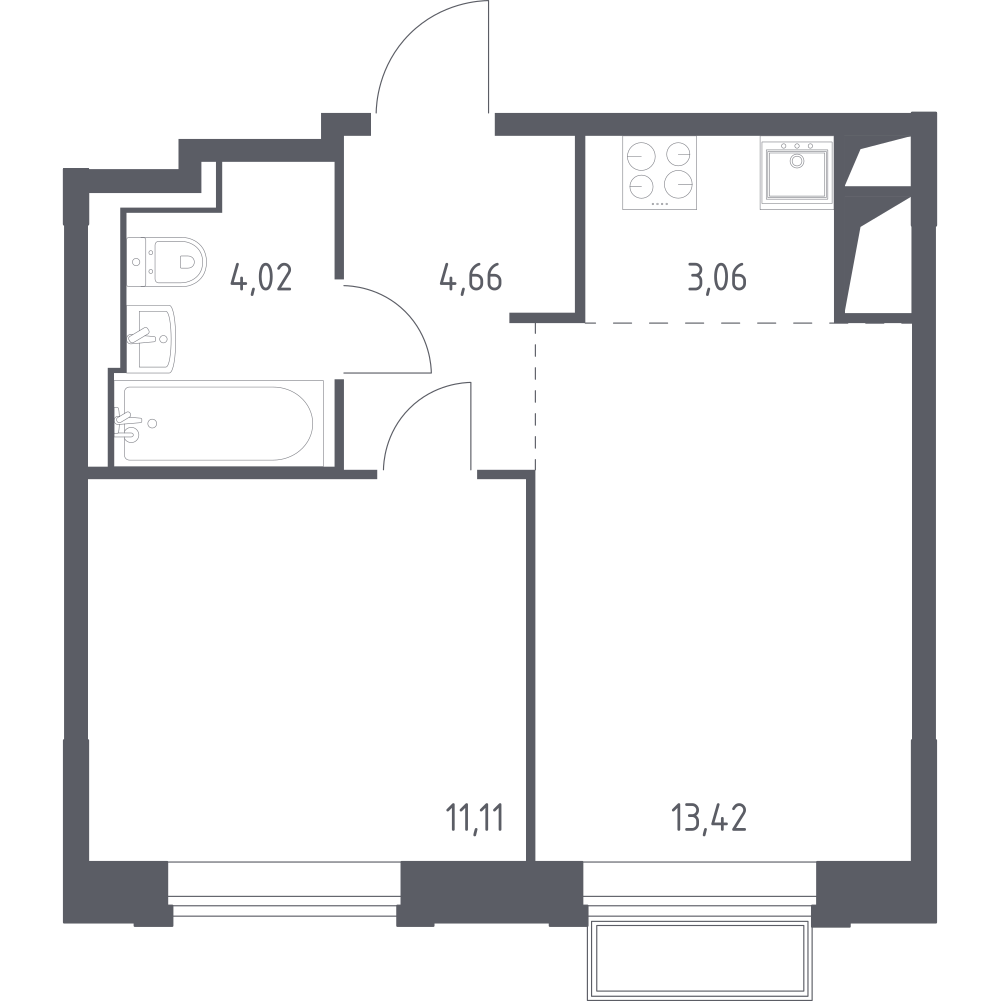 Студия 36 м2 в ЖК Долина Яузы корпус null этаж 25
