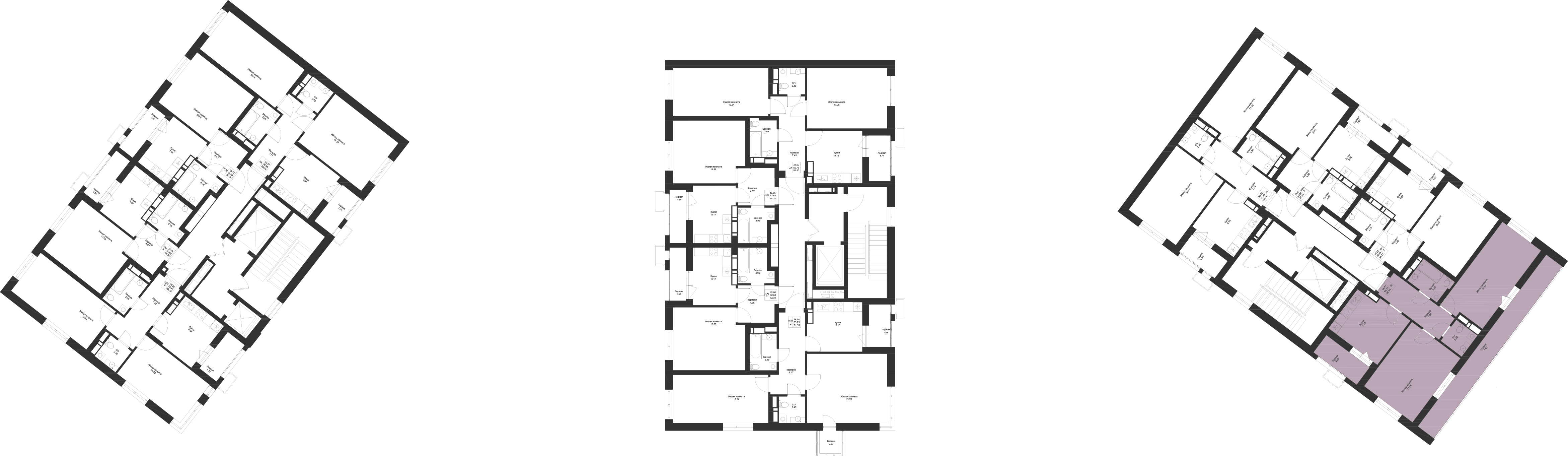 2-комнатная 68 м2 в ЖК Солнечный город корпус null этаж 3
