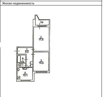 2-комнатная 55.8 м2 в ЖК undefined корпус null этаж 6