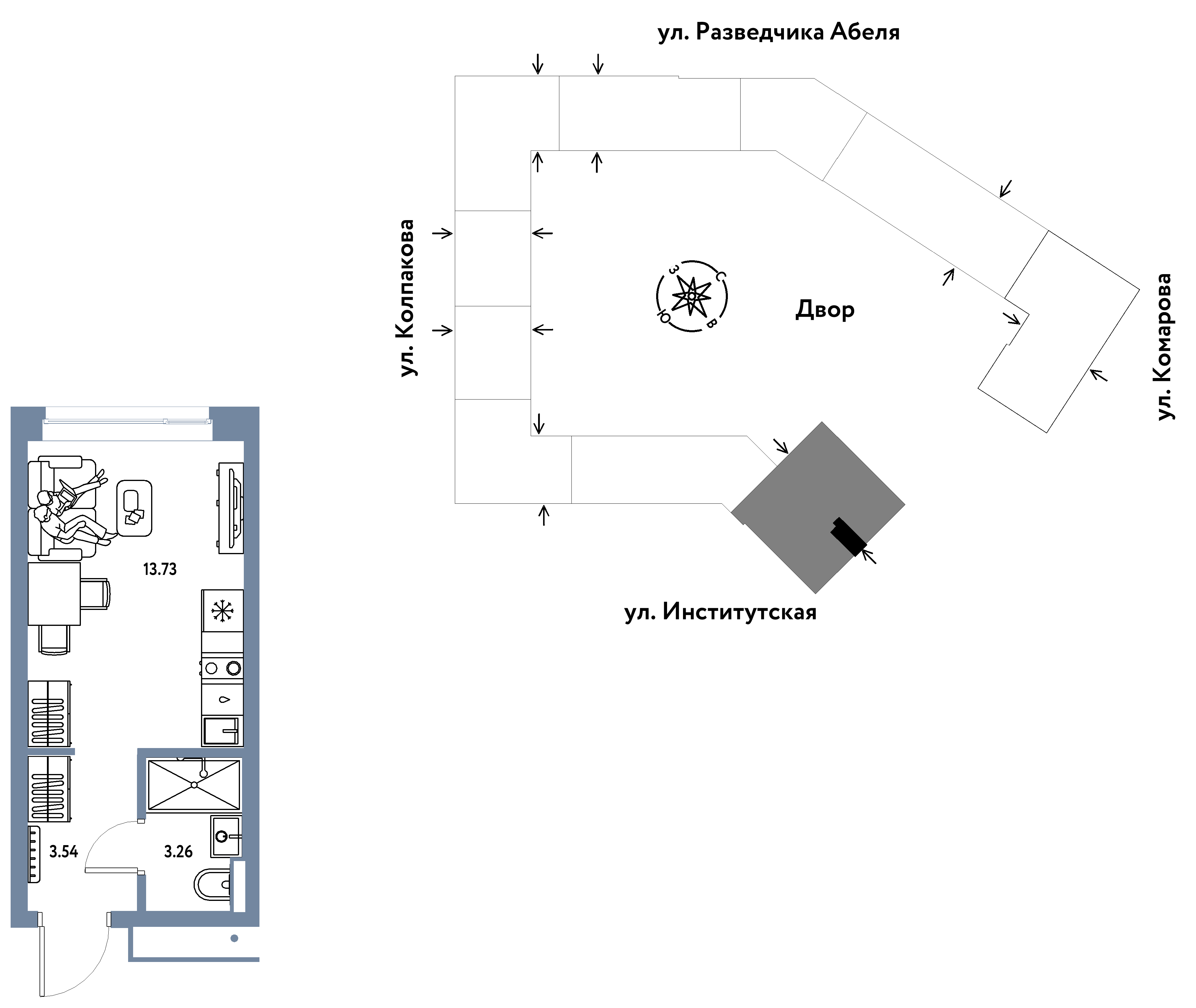Студия 20 м2 в ЖК Страна.Парковая корпус null этаж 10