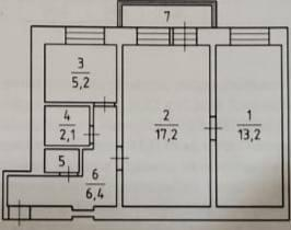 2-комнатная 45 м2 в ЖК undefined корпус null этаж 2
