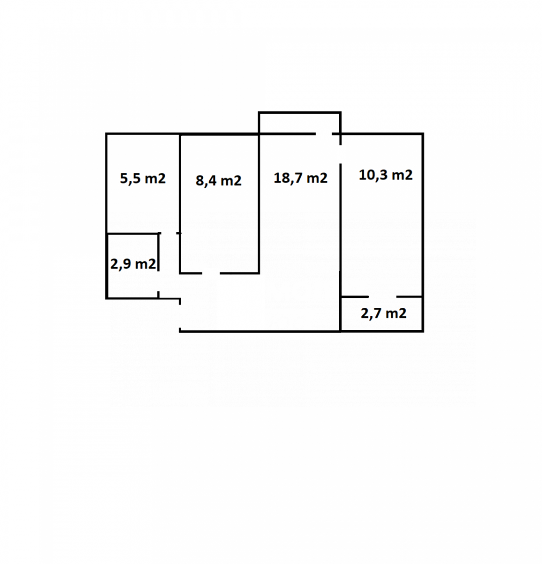 3-комнатная 54.5 м2 в ЖК undefined корпус null этаж 2