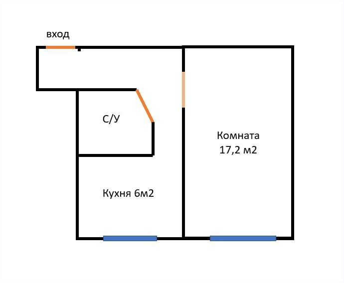 1-комнатная 32 м2 в ЖК undefined корпус null этаж 2