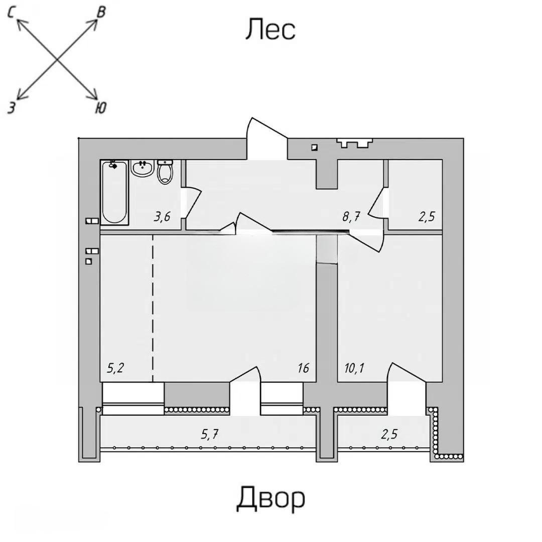1-комнатная 51 м2 в ЖК undefined корпус null этаж 1