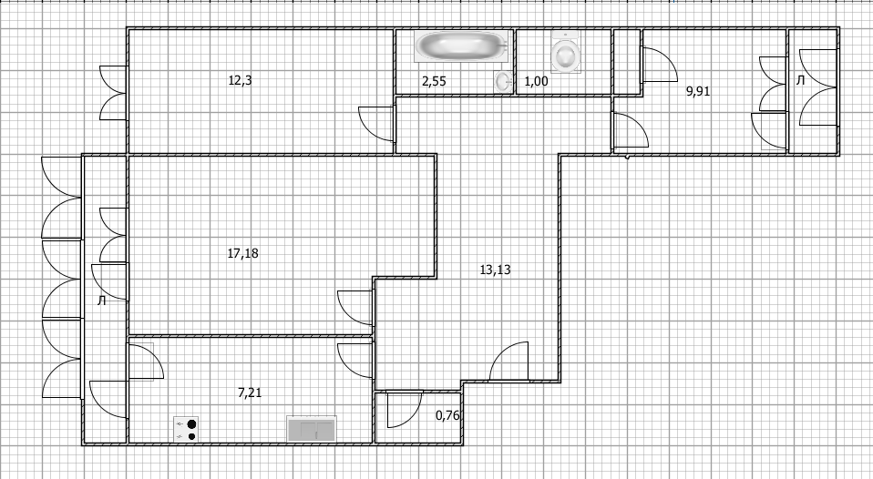 3-комнатная 64.8 м2 в ЖК undefined корпус null этаж 8