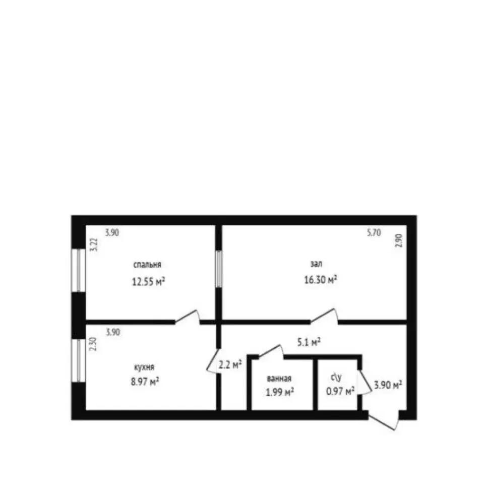 2-комнатная 54 м2 в ЖК undefined корпус null этаж 1