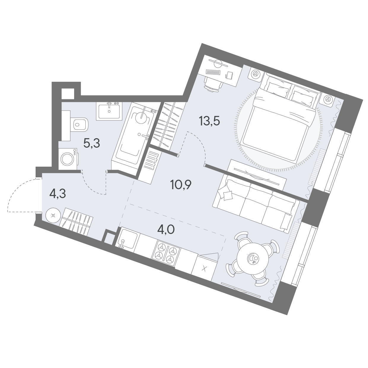 1-комнатная 39 м2 в ЖК Родина Переделкино корпус null этаж 9
