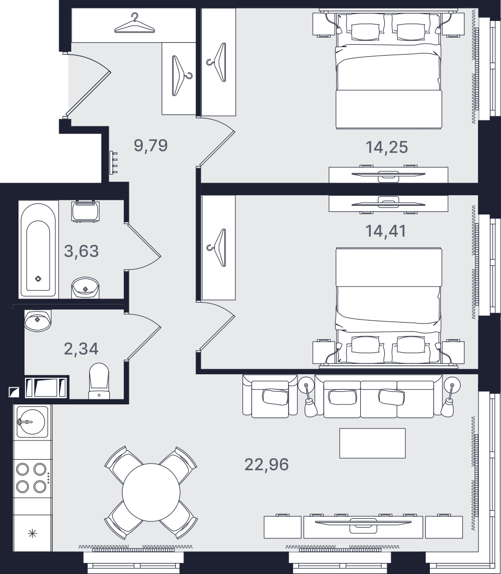 Студия 67 м2 в ЖК Про.Молодость корпус null этаж 15