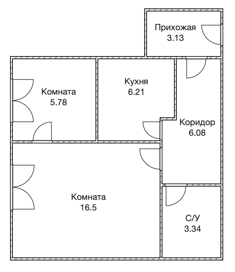 2-комнатная 37.9 м2 в ЖК undefined корпус null этаж 2