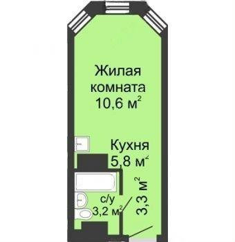 Студия 23 м2 в ЖК undefined корпус null этаж 8