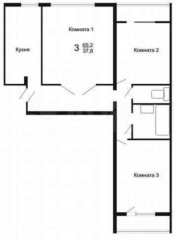 3-комнатная 65.2 м2 в ЖК undefined корпус null этаж 8