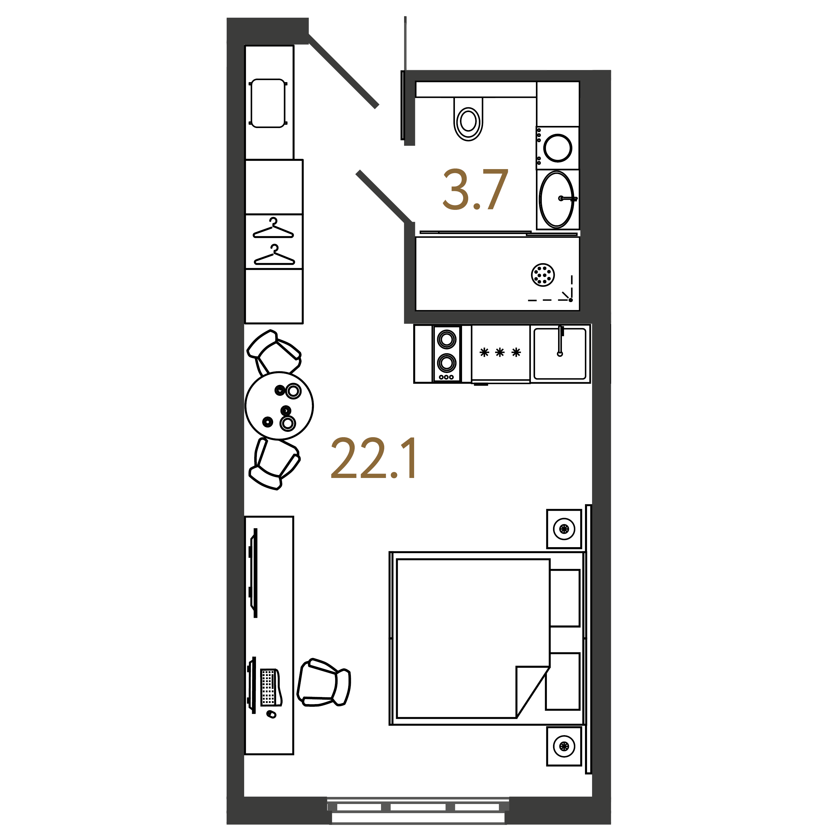 Студия 25 м2 в ЖК ARTSTUDIO M103 корпус null этаж 15