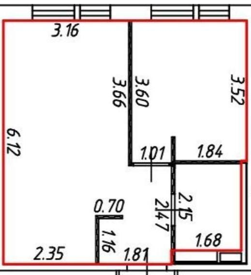 1-комнатная 35.9 м2 в ЖК undefined корпус null этаж 2