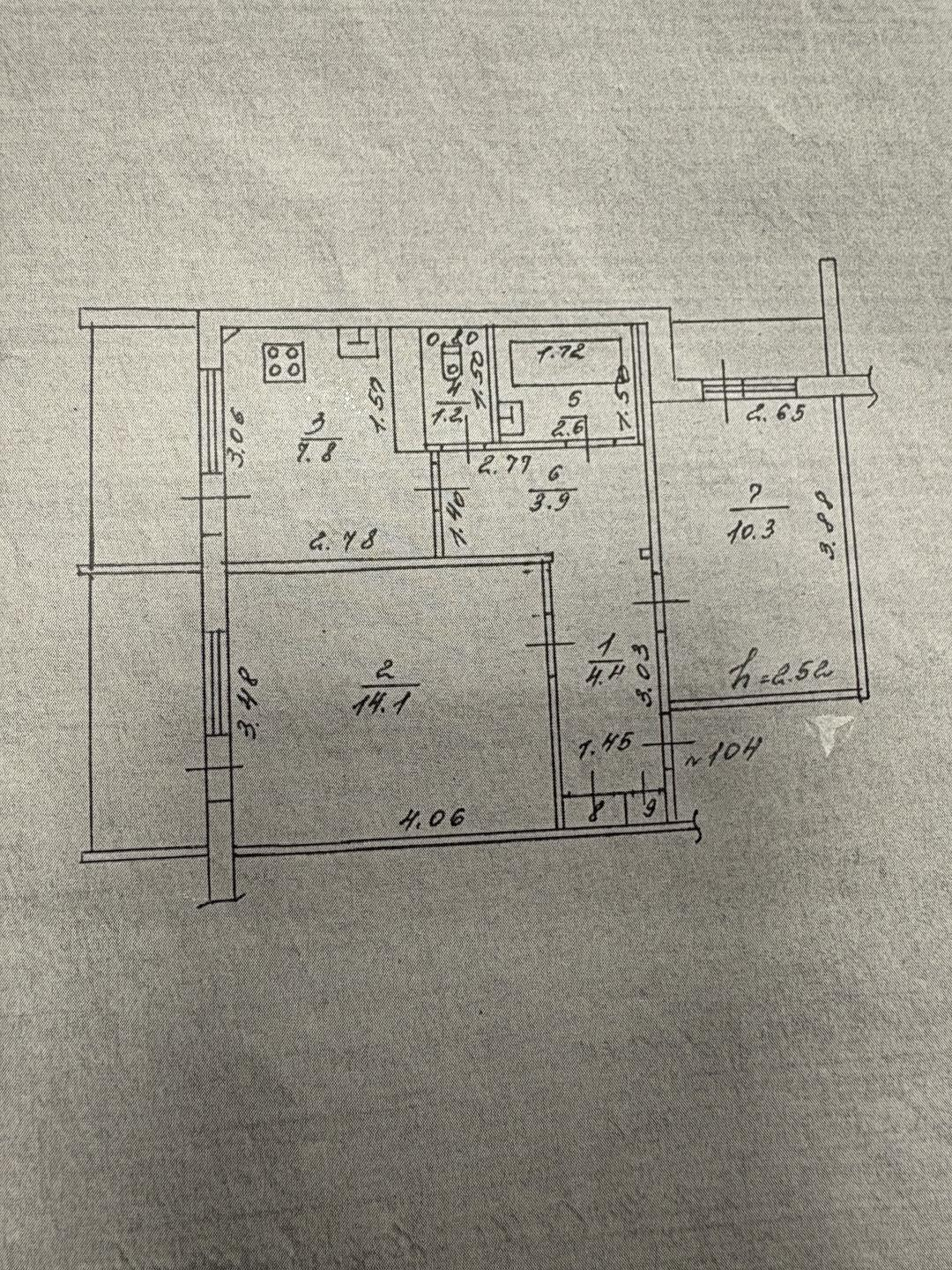 2-комнатная 44.8 м2 в ЖК undefined корпус null этаж 8