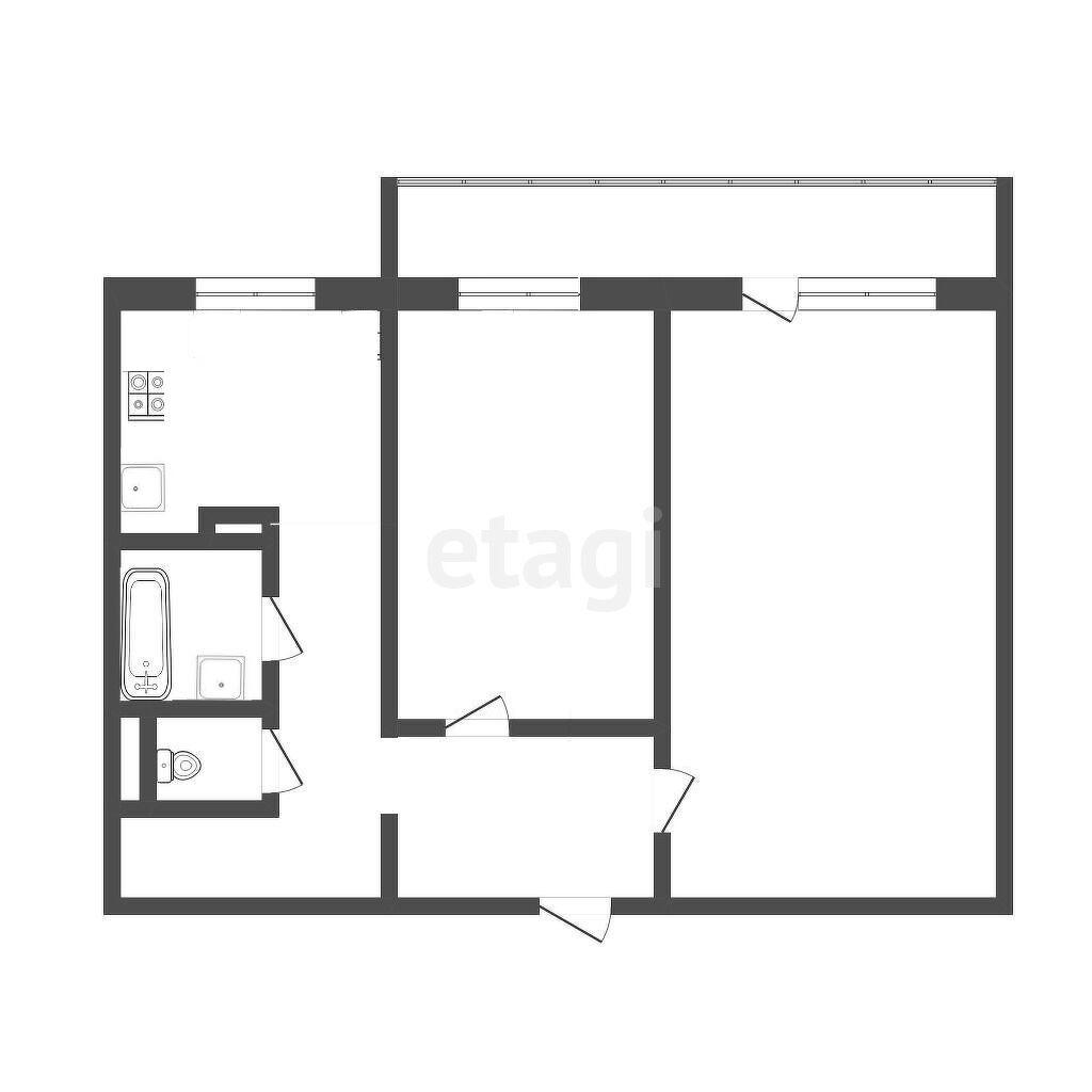 2-комнатная 54 м2 в ЖК undefined корпус null этаж 2