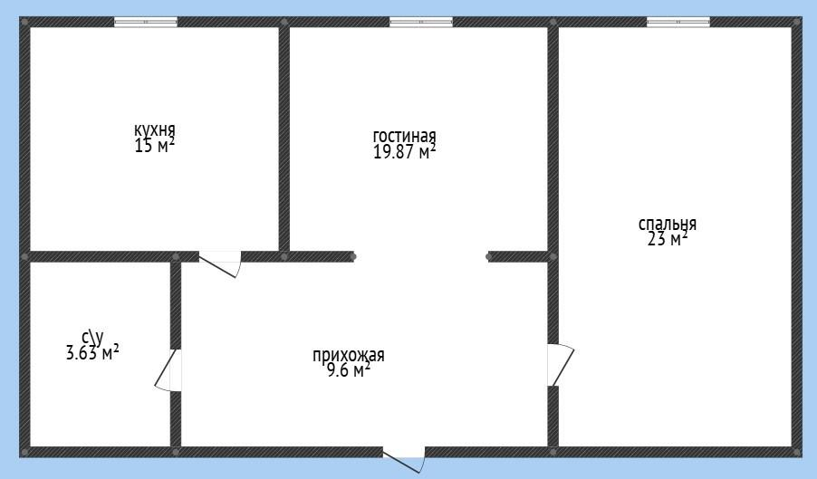 2-комнатная 74 м2 в ЖК undefined корпус null этаж 9