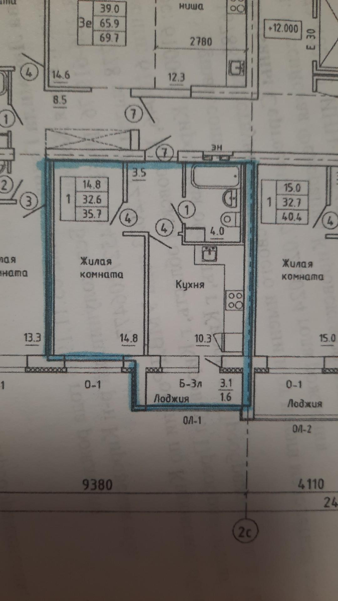 1-комнатная 35.7 м2 в ЖК undefined корпус null этаж 5