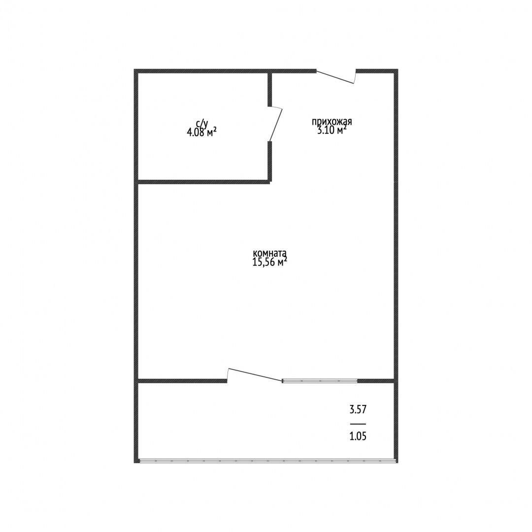 Студия 22.4 м2 в ЖК undefined корпус null этаж 12