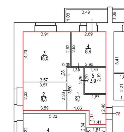 2-комнатная 47.6 м2 в ЖК undefined корпус null этаж 3