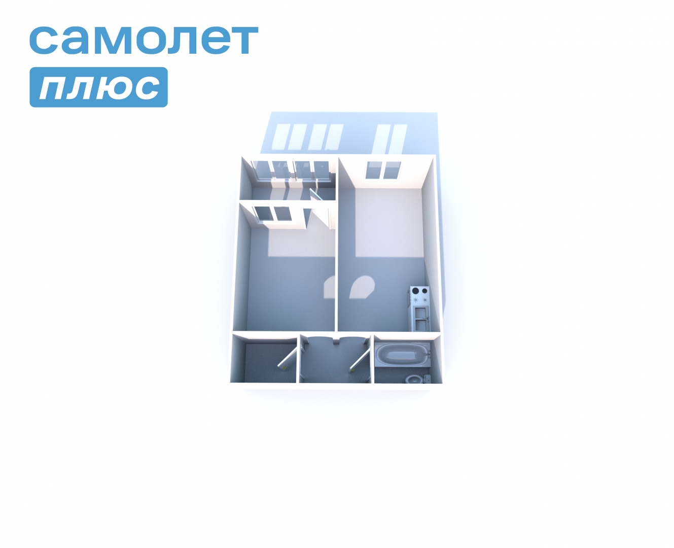 2-комнатная 42.6 м2 в ЖК undefined корпус null этаж 2