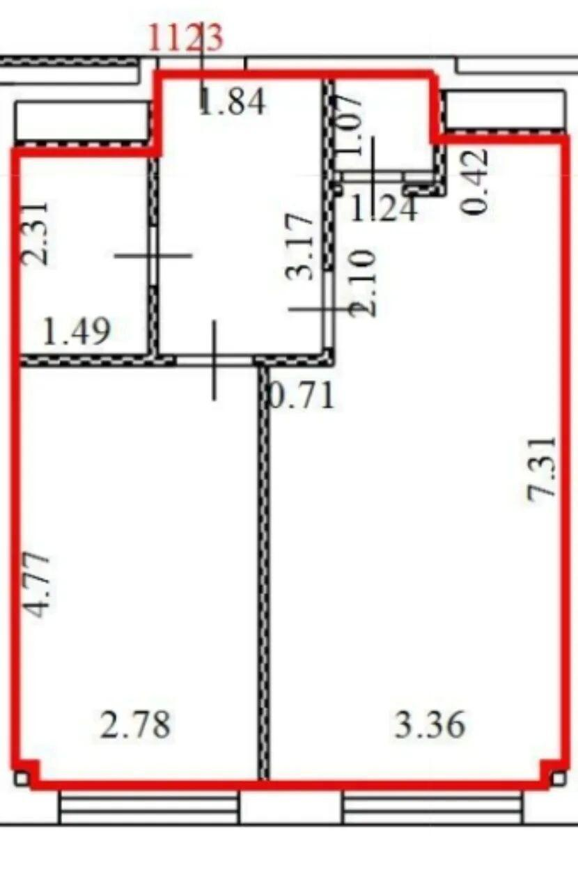 2-комнатная 45.8 м2 в ЖК undefined корпус null этаж 27