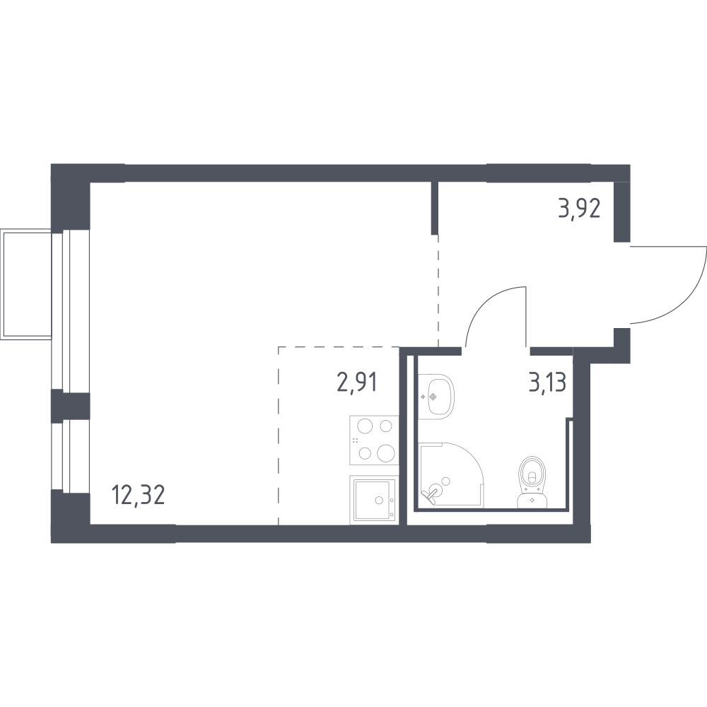 Студия 22 м2 в ЖК Молжаниново корпус null этаж 4