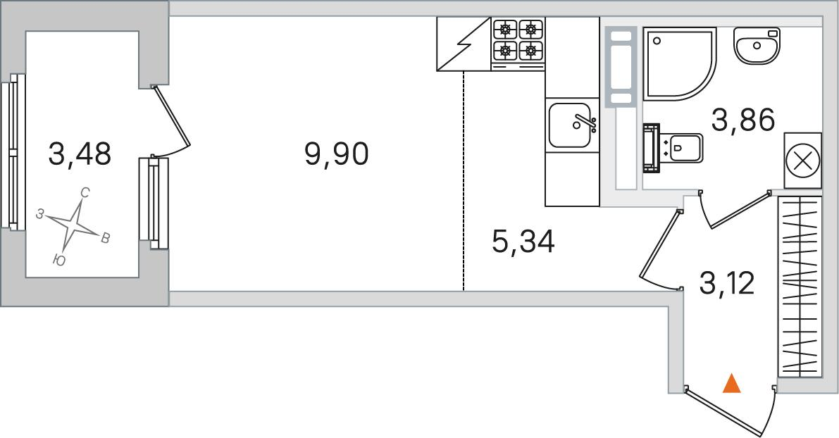 Студия 23 м2 в ЖК Дубровский корпус null этаж 3