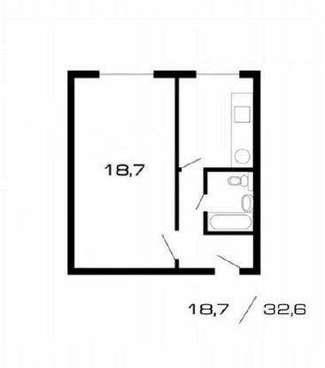 1-комнатная 30 м2 в ЖК undefined корпус null этаж 9