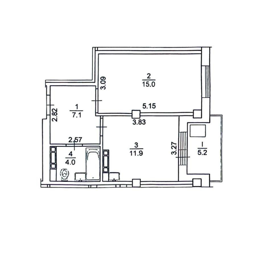 1-комнатная 38 м2 в ЖК undefined корпус null этаж 5