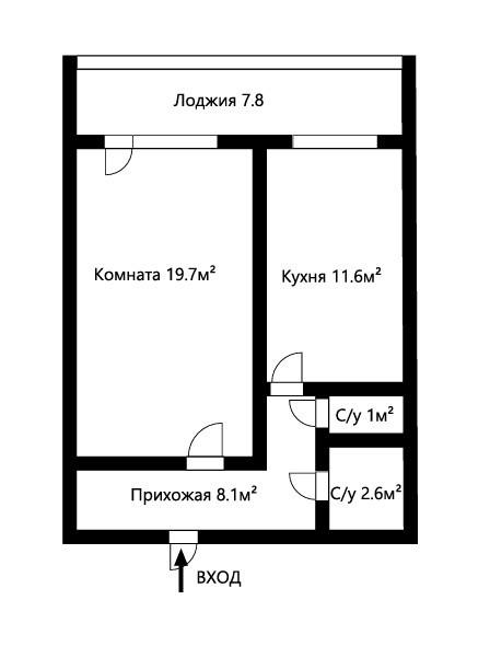 1-комнатная 46.9 м2 в ЖК undefined корпус null этаж 10