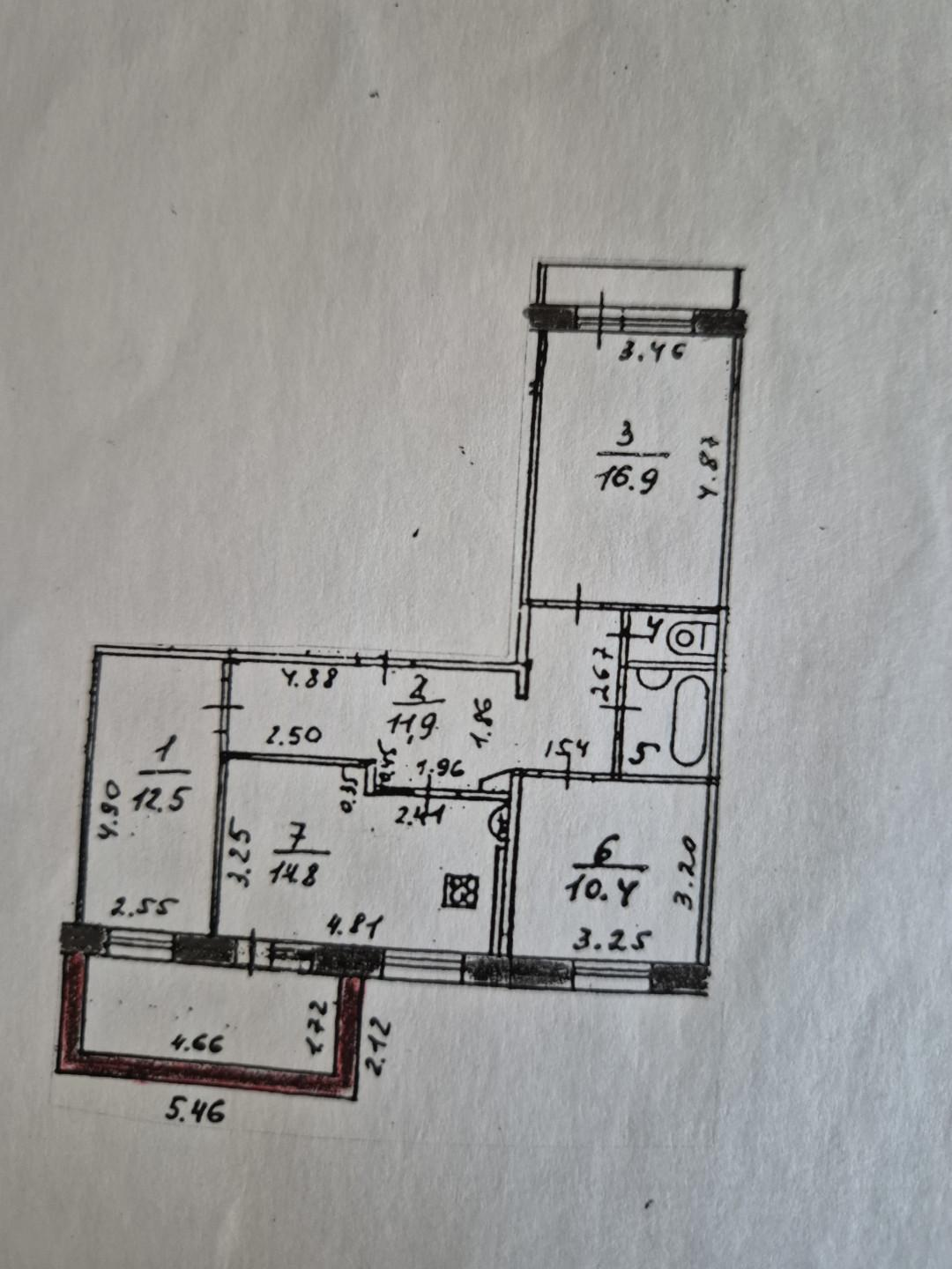 3-комнатная 75.2 м2 в ЖК undefined корпус null этаж 1