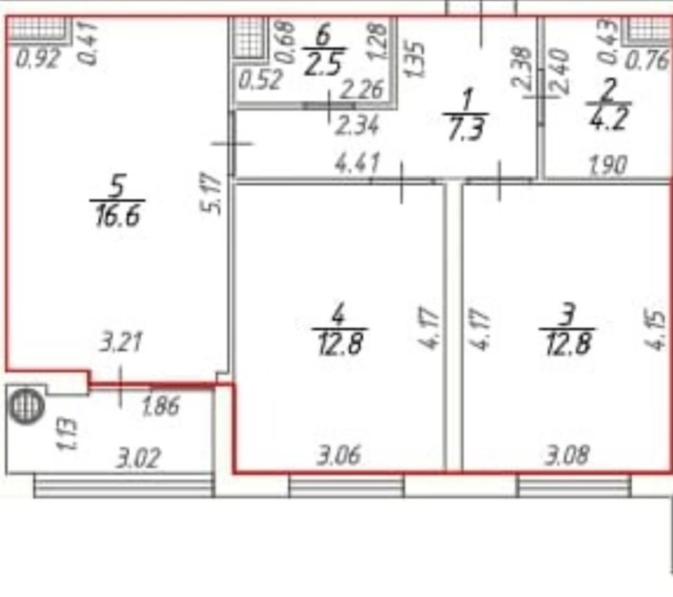 2-комнатная 59.6 м2 в ЖК undefined корпус null этаж 3