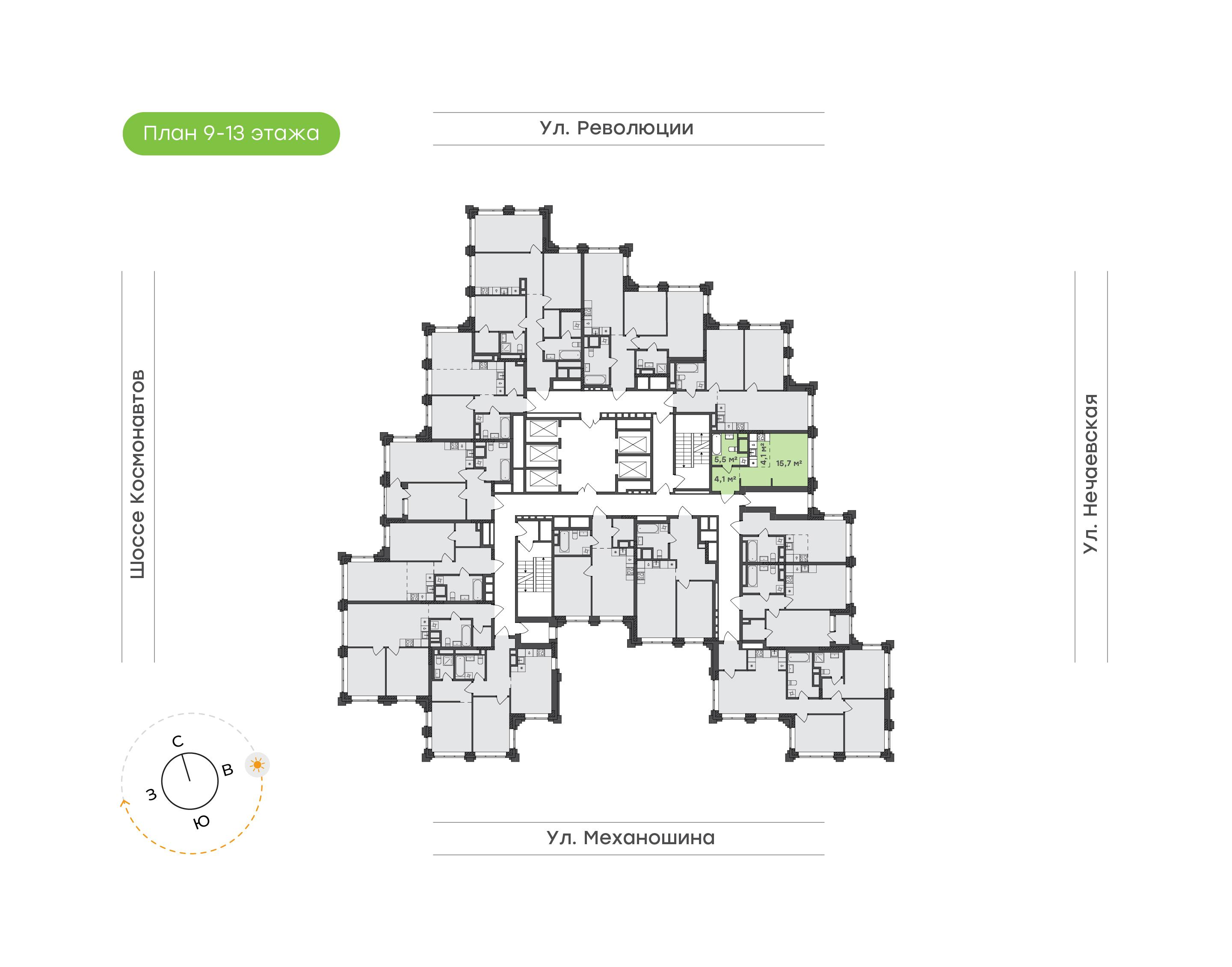 Студия 29 м2 в ЖК Городские кварталы Талан корпус null этаж 13