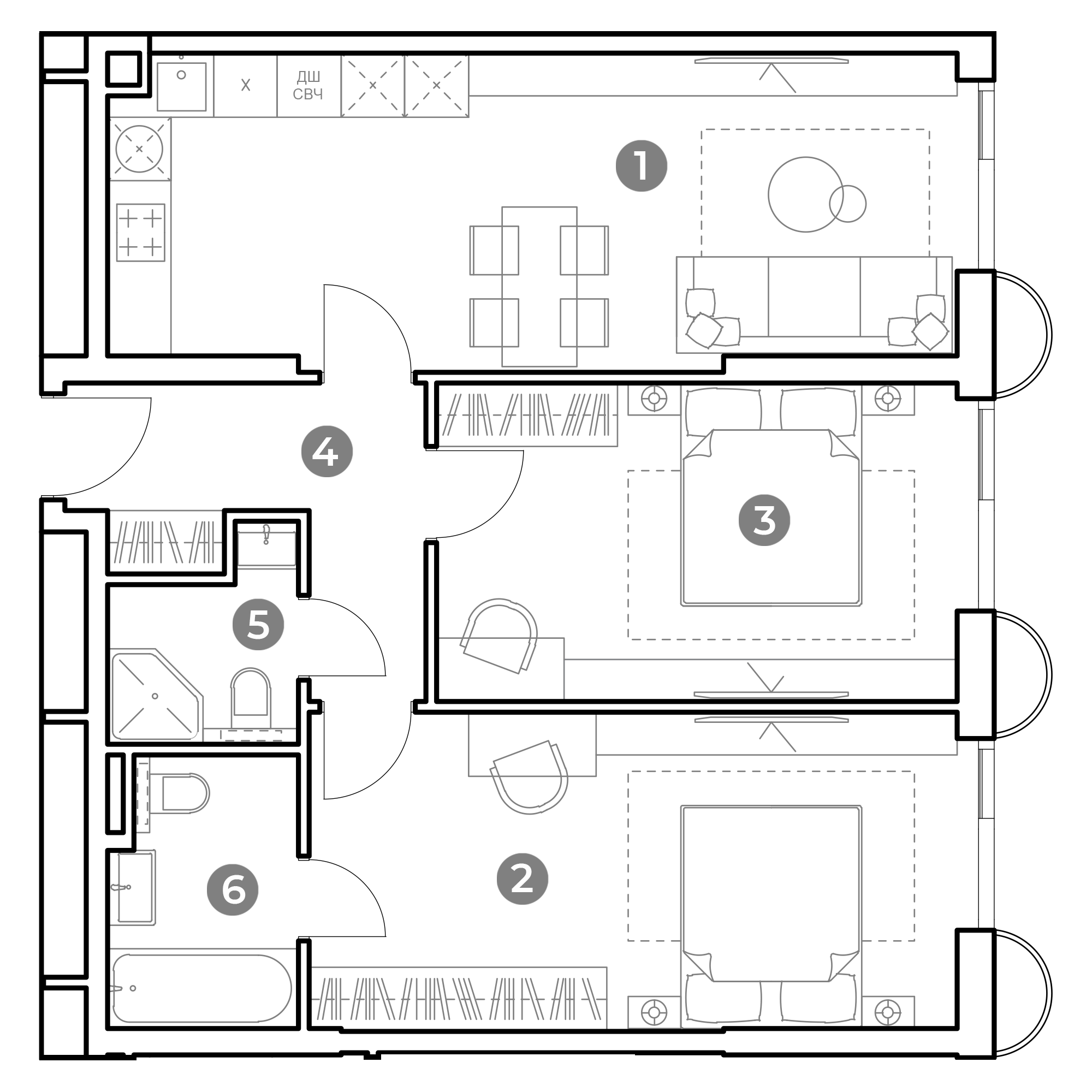 3-комнатная 71 м2 в ЖК Nametkin Tower корпус null этаж 9