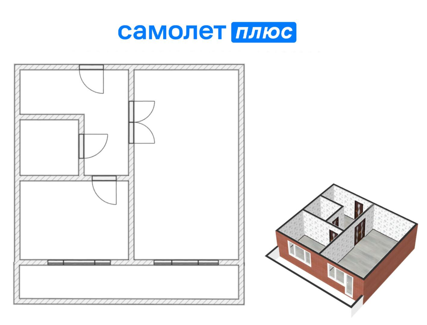 1-комнатная 43.6 м2 в ЖК undefined корпус null этаж 6