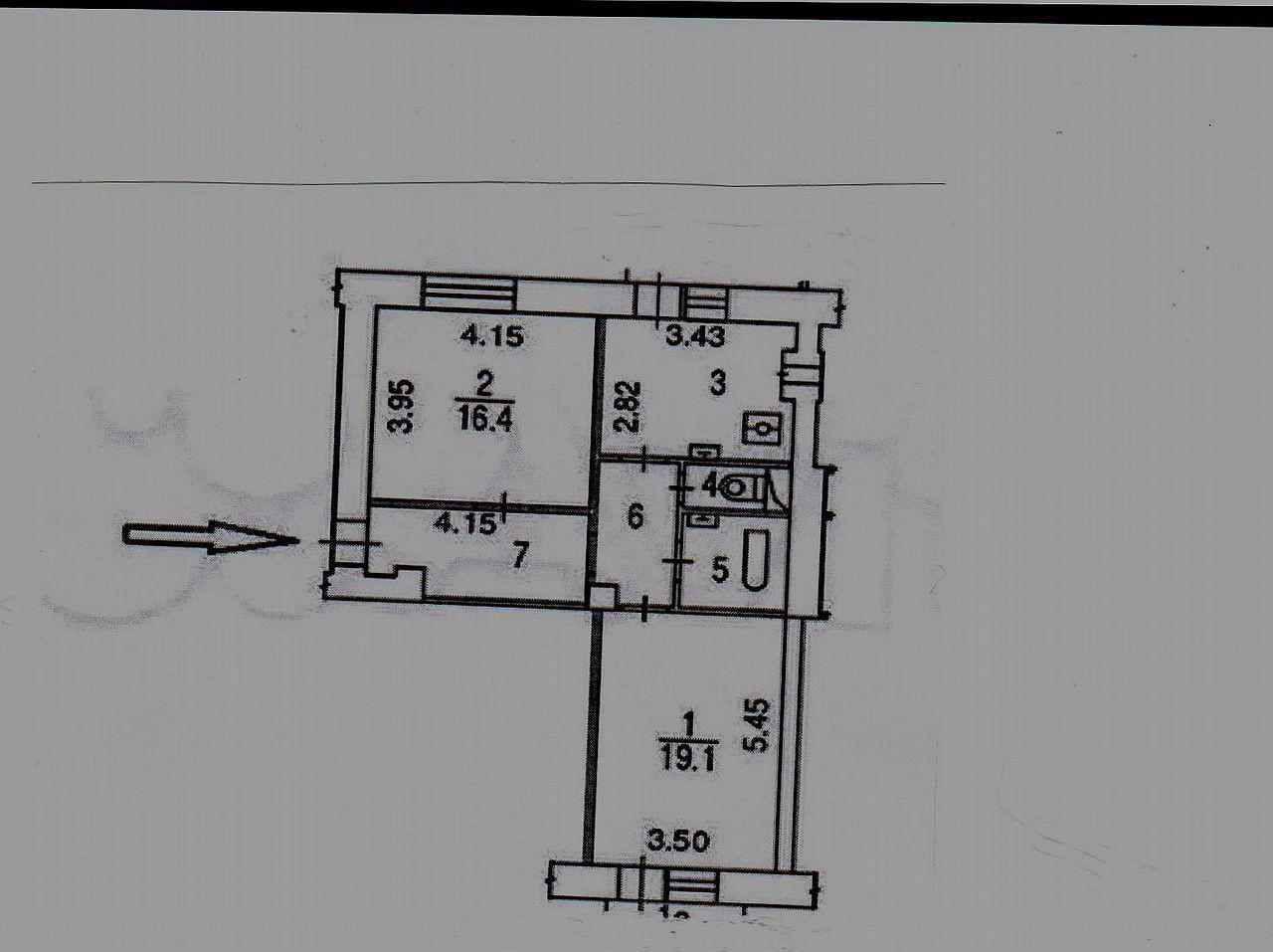 2-комнатная 58 м2 в ЖК undefined корпус null этаж 2