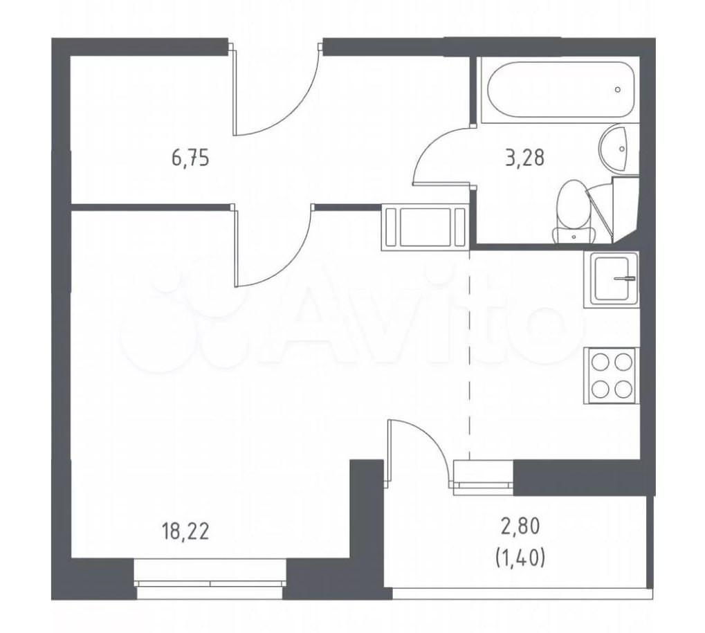 Студия 31.1 м2 в ЖК undefined корпус null этаж 17