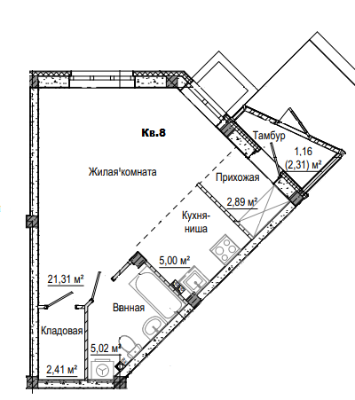 1-комнатная 37 м2 в ЖК Лесная сказка корпус null этаж 1