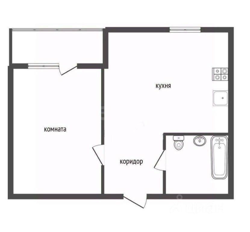 1-комнатная 37.3 м2 в ЖК undefined корпус null этаж 12