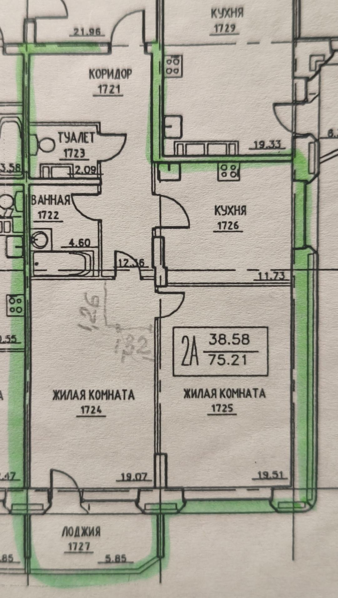 2-комнатная 67.2 м2 в ЖК undefined корпус null этаж 7