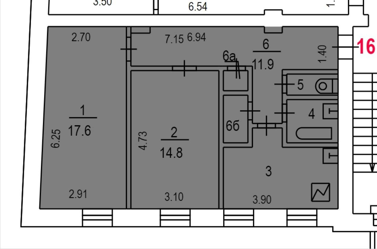 2-комнатная 59.7 м2 в ЖК undefined корпус null этаж 5