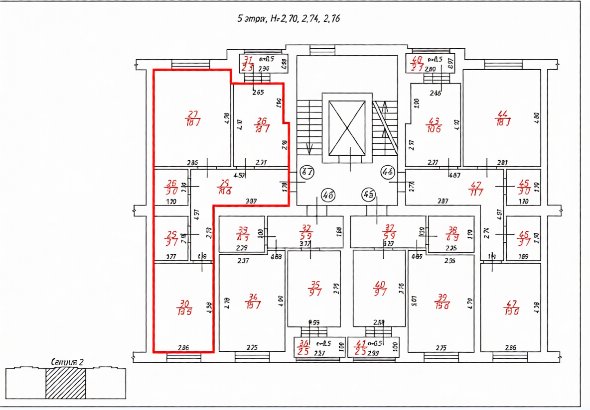 2-комнатная 60.1 м2 в ЖК undefined корпус null этаж 5