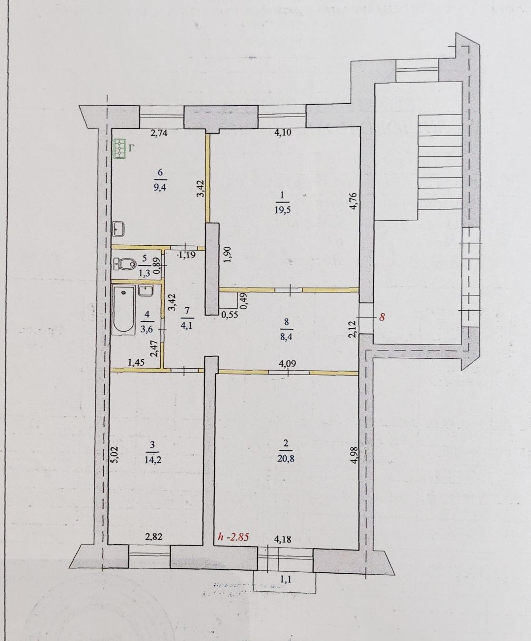 3-комнатная 81.3 м2 в ЖК undefined корпус null этаж 3