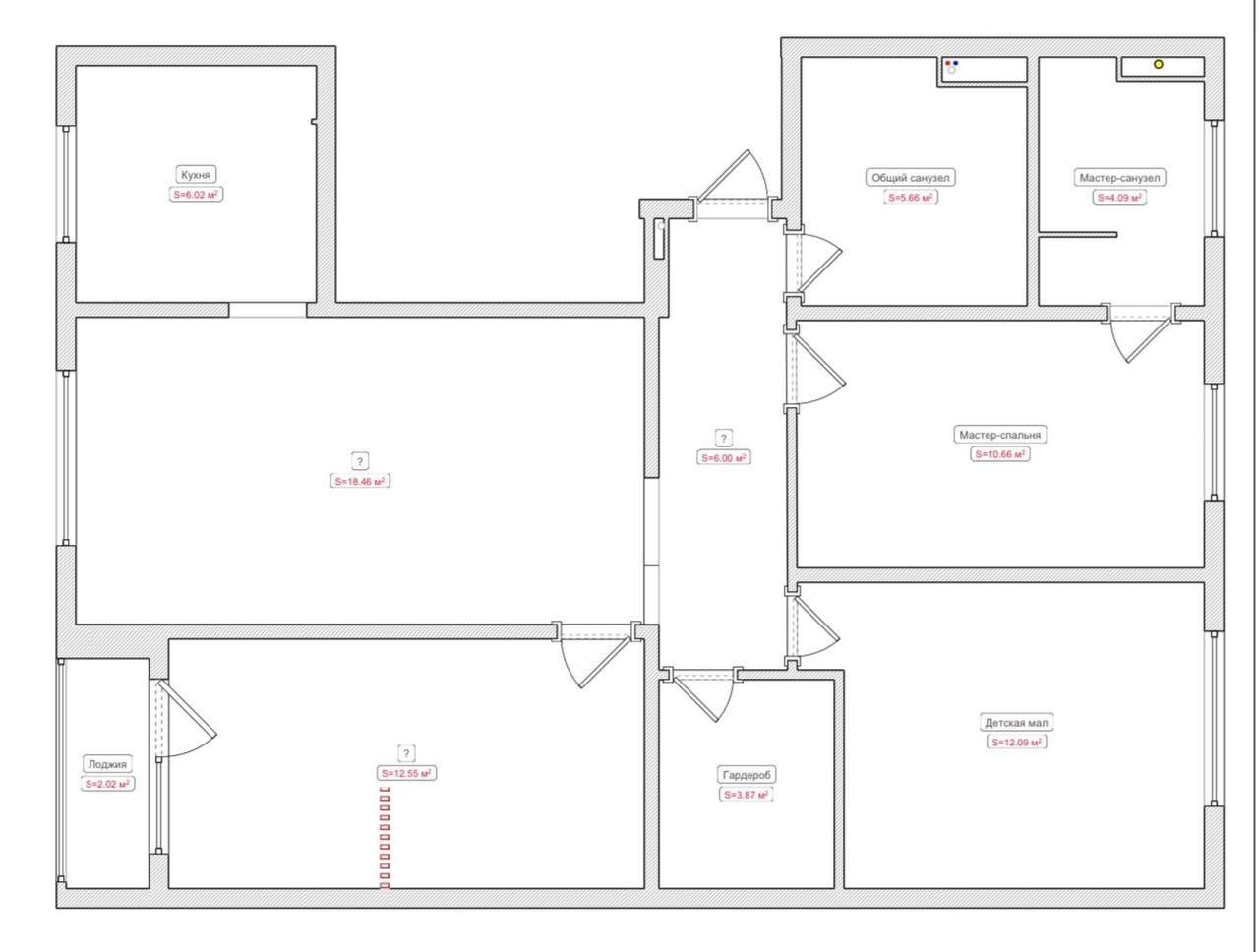 4-комнатная 82 м2 в ЖК undefined корпус null этаж 1