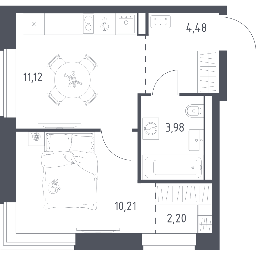 1-комнатная 31 м2 в ЖК Литературный Квартал корпус null этаж 13