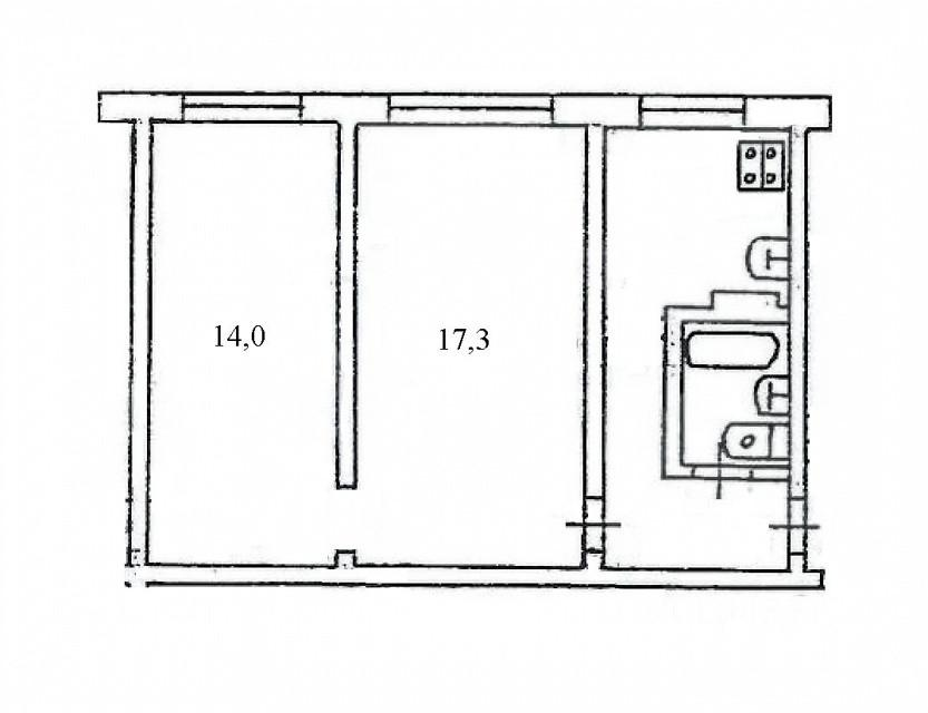 2-комнатная 44 м2 в ЖК undefined корпус null этаж 1