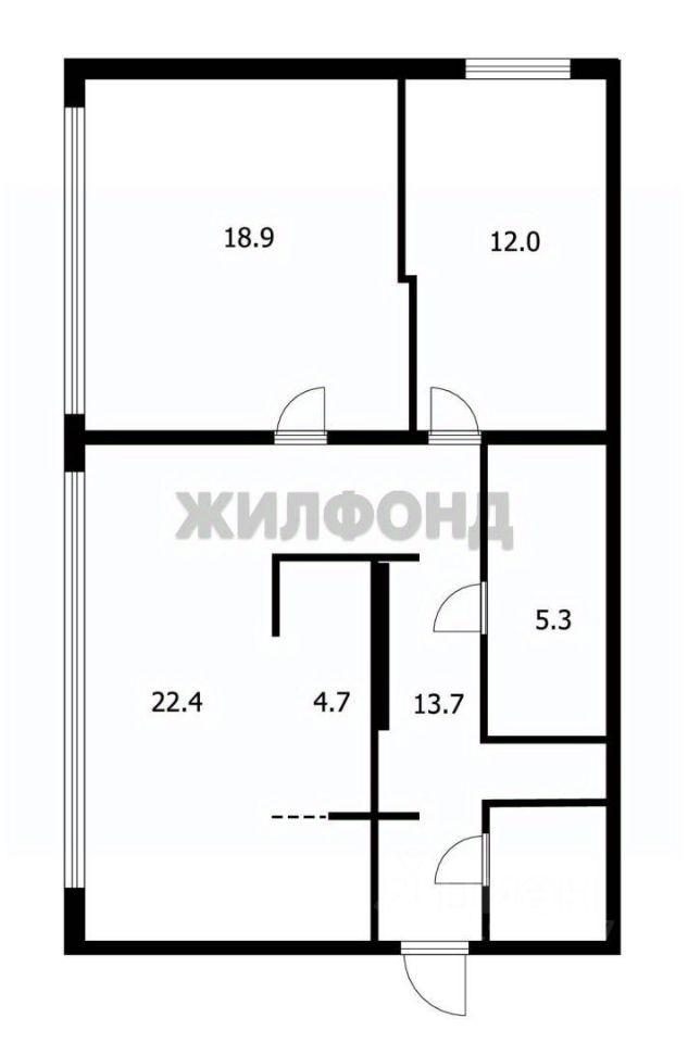3-комнатная 82.3 м2 в ЖК undefined корпус null этаж 4
